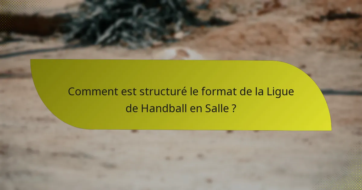 Comment est structuré le format de la Ligue de Handball en Salle ?