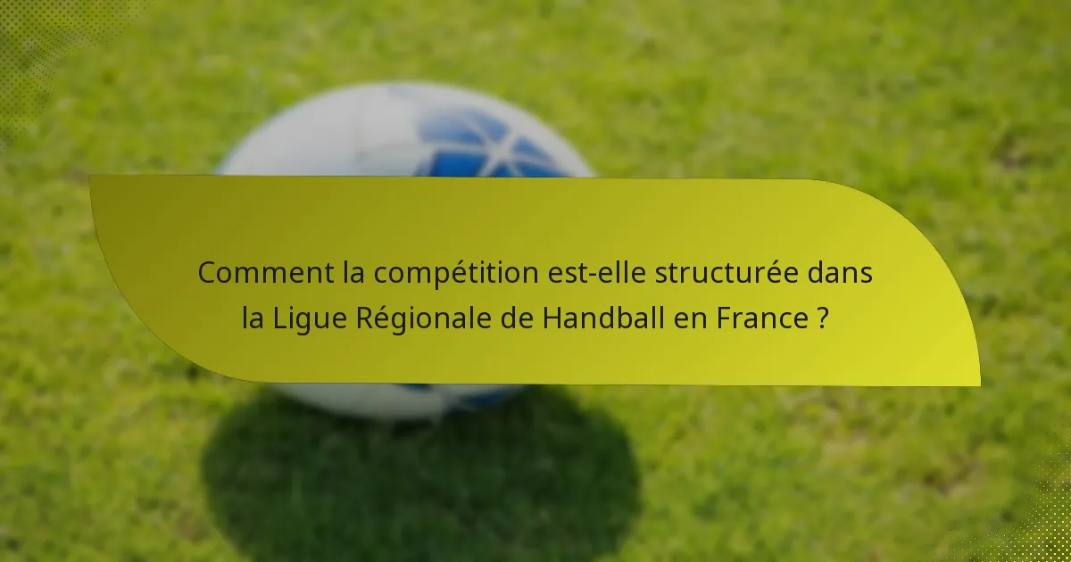 Comment la compétition est-elle structurée dans la Ligue Régionale de Handball en France ?