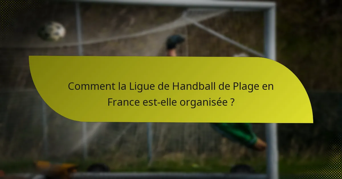 Comment la Ligue de Handball de Plage en France est-elle organisée ?