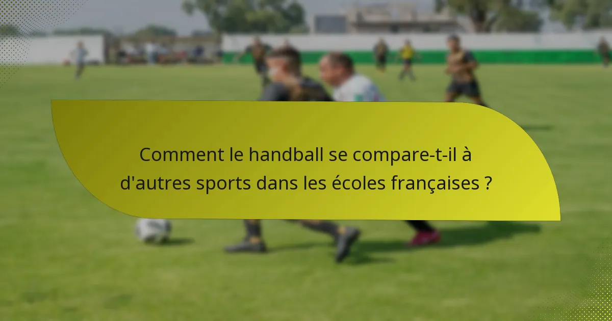 Comment le handball se compare-t-il à d'autres sports dans les écoles françaises ?