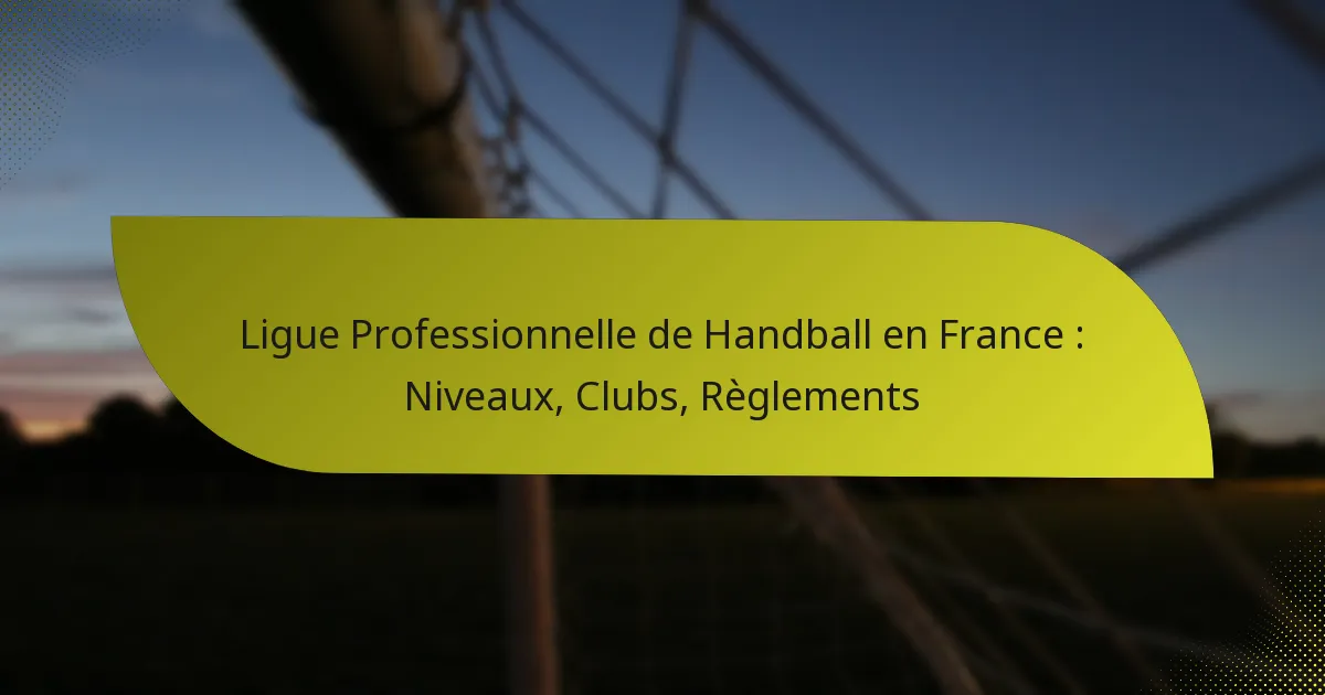 Ligue Professionnelle de Handball en France : Niveaux, Clubs, Règlements