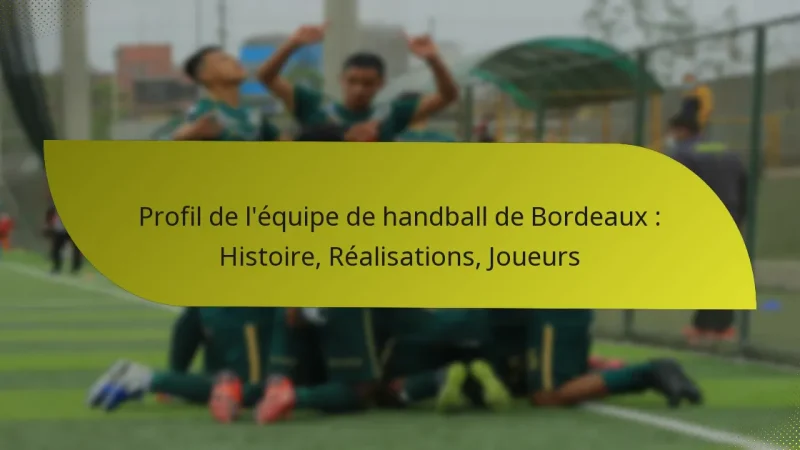 Profil de l’équipe de handball de Bordeaux : Histoire, Réalisations, Joueurs