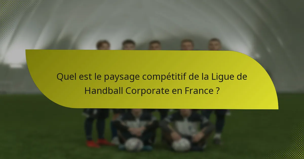 Quel est le paysage compétitif de la Ligue de Handball Corporate en France ?