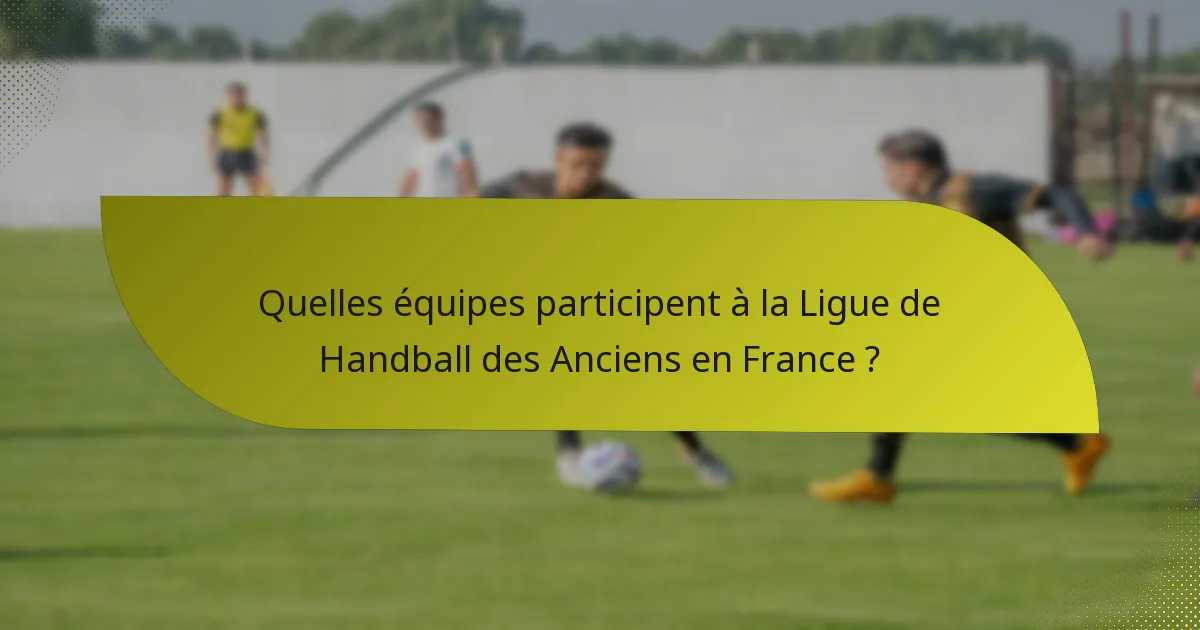 Quelles équipes participent à la Ligue de Handball des Anciens en France ?