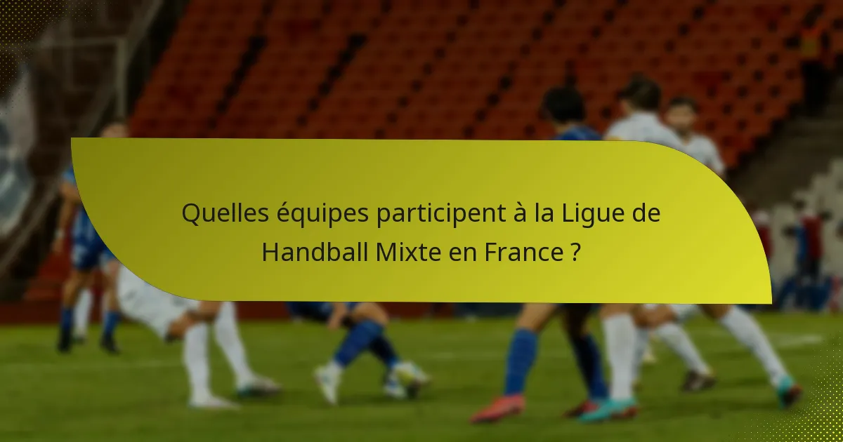 Quelles équipes participent à la Ligue de Handball Mixte en France ?