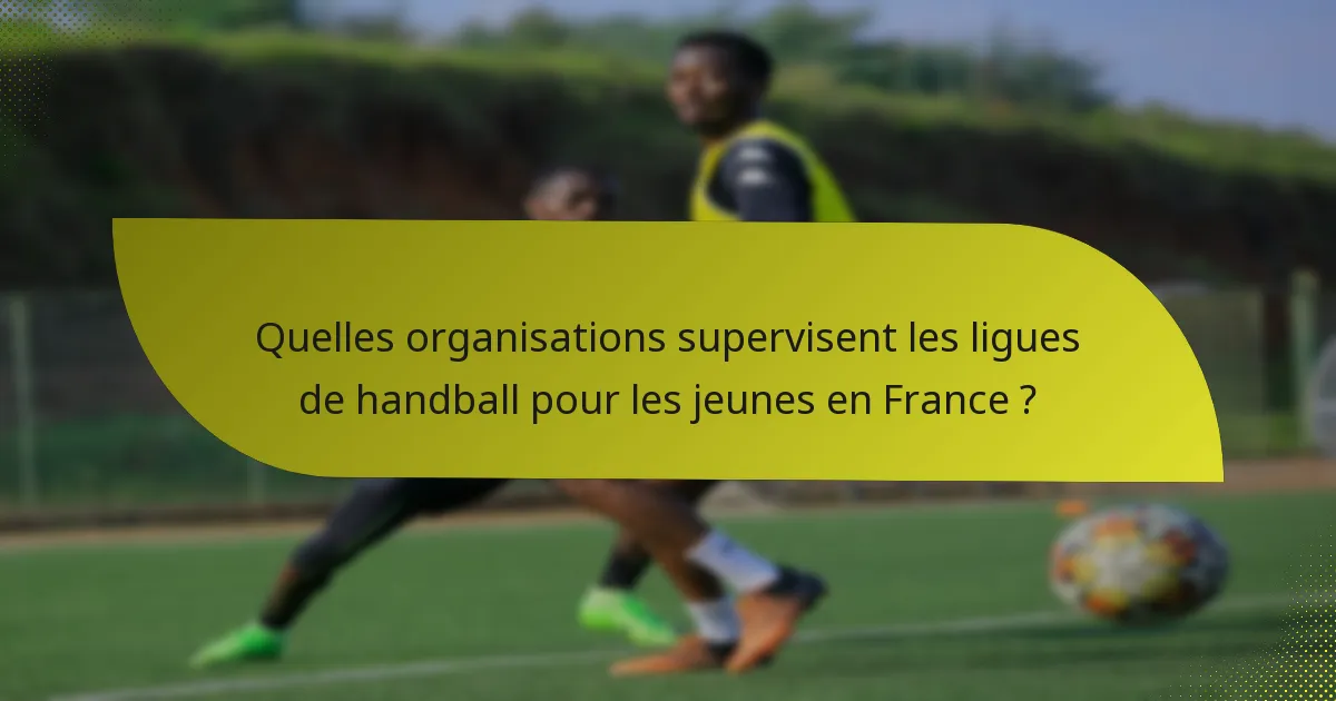 Quelles organisations supervisent les ligues de handball pour les jeunes en France ?