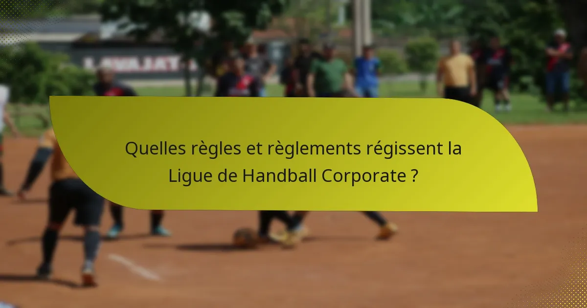 Quelles règles et règlements régissent la Ligue de Handball Corporate ?