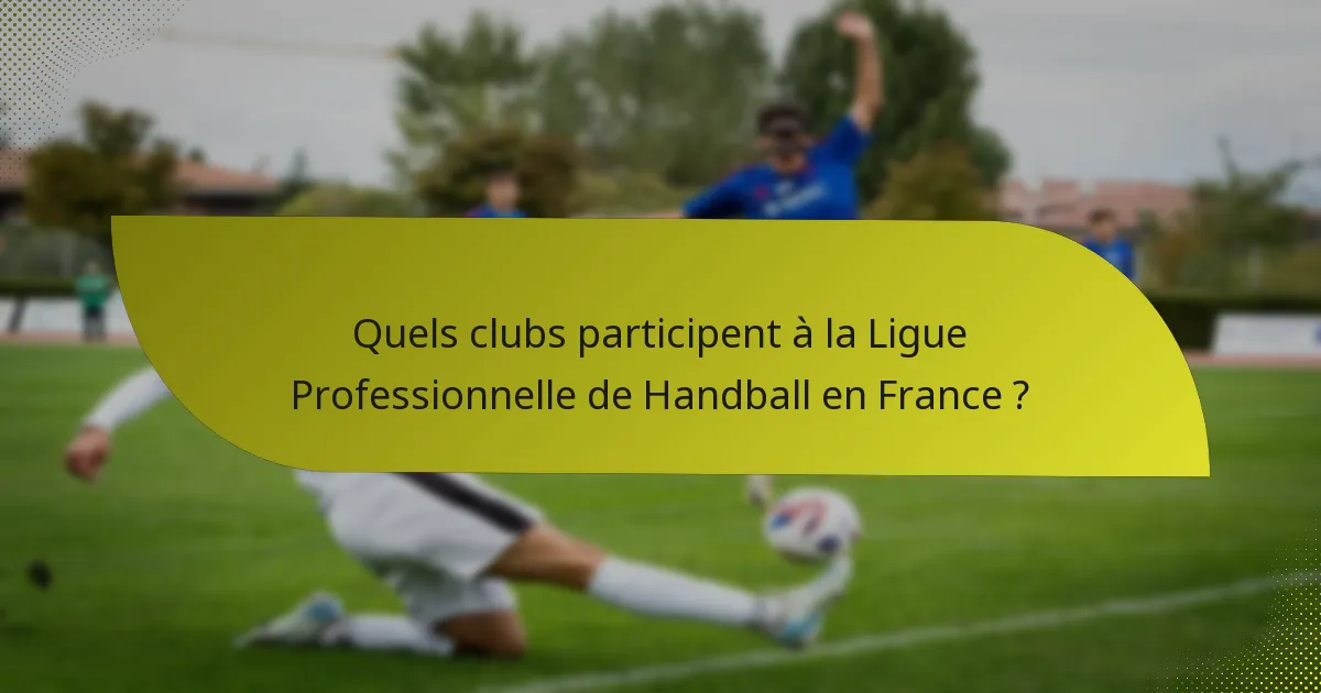 Quels clubs participent à la Ligue Professionnelle de Handball en France ?