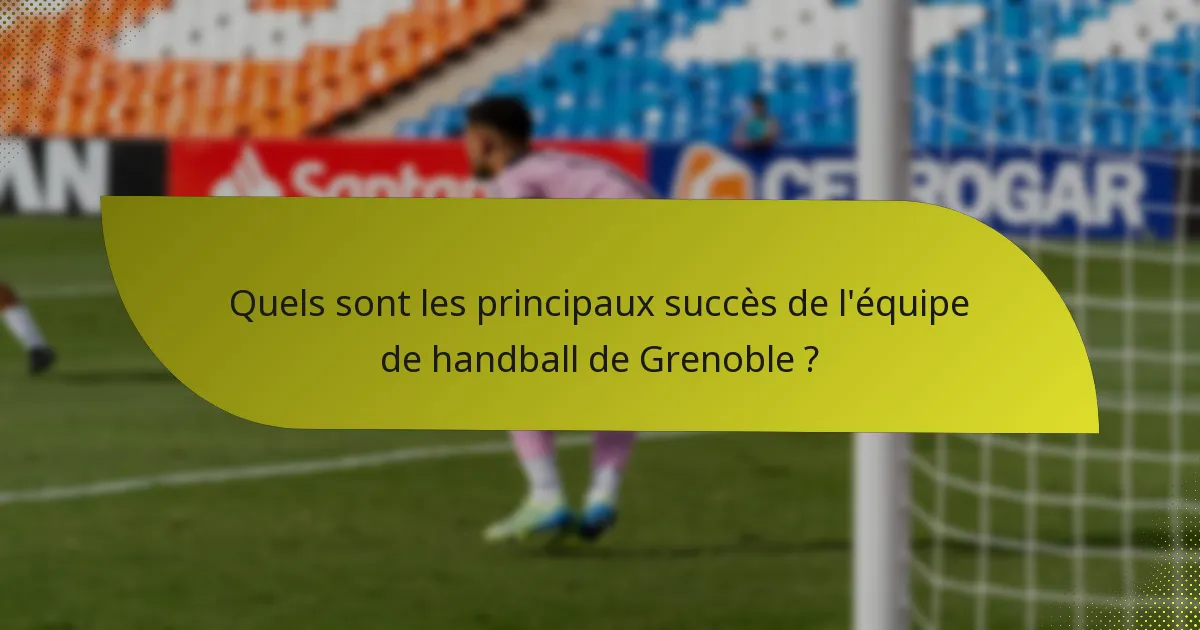 Quels sont les principaux succès de l'équipe de handball de Grenoble ?
