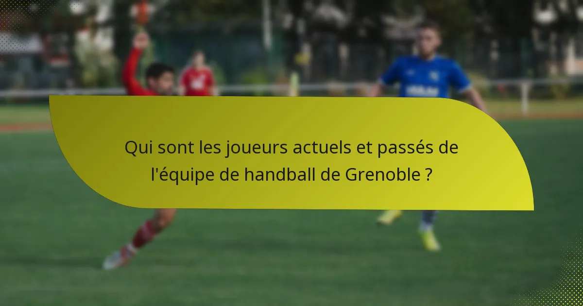 Qui sont les joueurs actuels et passés de l'équipe de handball de Grenoble ?