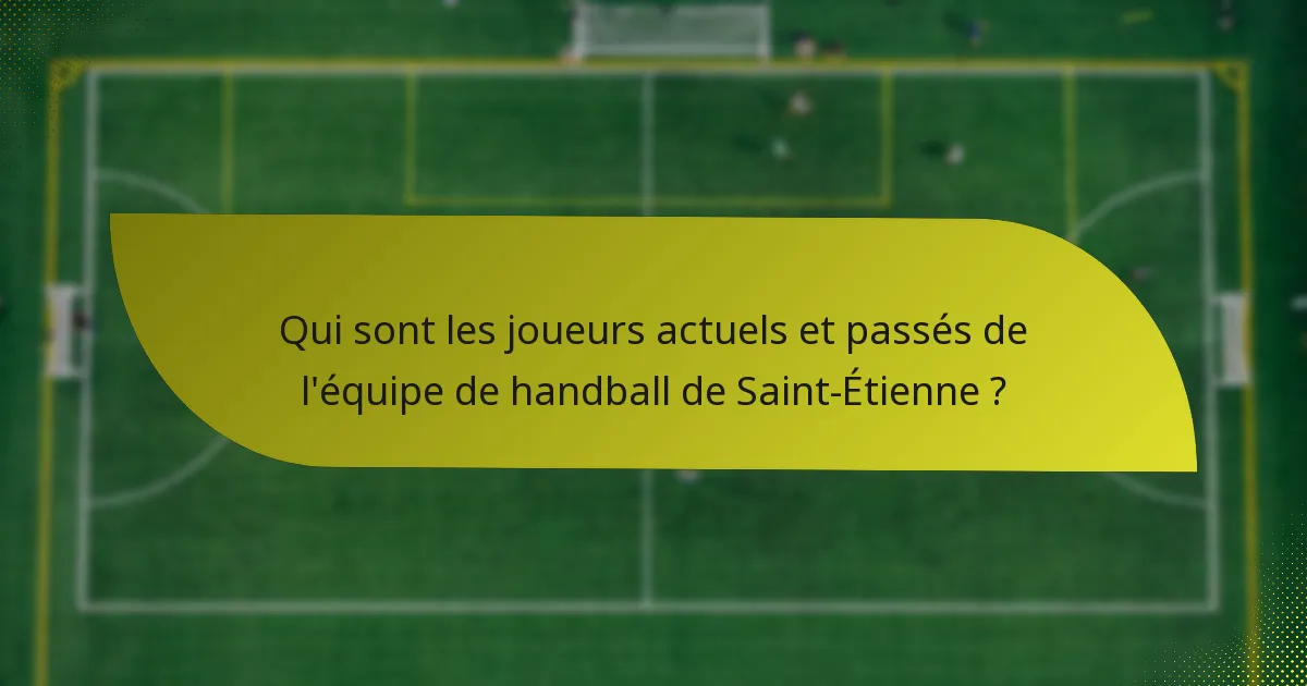Qui sont les joueurs actuels et passés de l'équipe de handball de Saint-Étienne ?