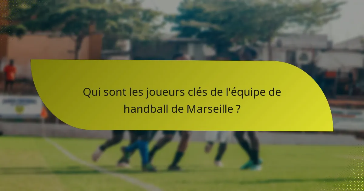 Qui sont les joueurs clés de l'équipe de handball de Marseille ?