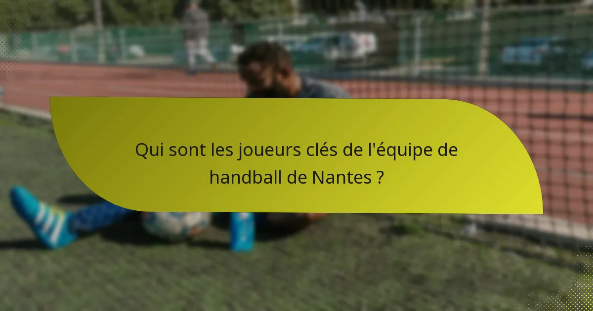Qui sont les joueurs clés de l'équipe de handball de Nantes ?