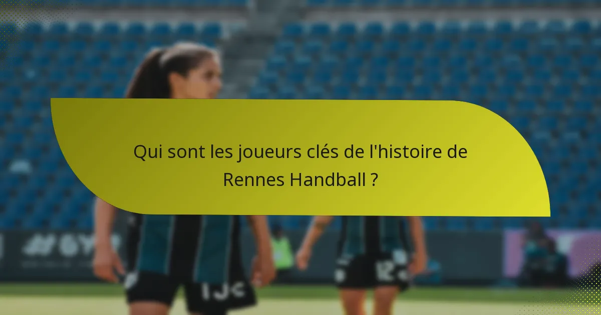 Qui sont les joueurs clés de l'histoire de Rennes Handball ?